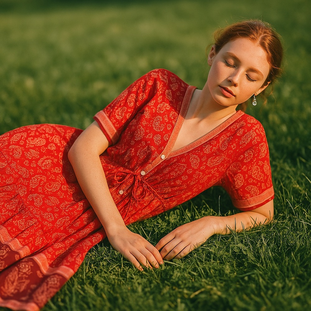 Red Paisley Maxi Dress